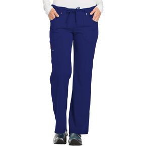 بنطال نسائي من Dickies مقاس متوسط ​​الارتفاع برباط، أزرق جالاكسي، طويل جدًا