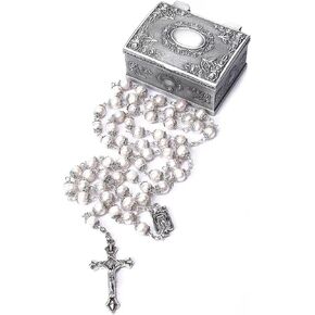 Generic Rosary Beads Catholic for Woman - Natural White Real Pearl Rosary Beads, Catholic Gifts in Saudi Arabia