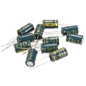 uxcell Aluminum Radial Electrolytic Capacitor Low ESR Green with 100uF 100V 105 Celsius Life 3000H 10 x 17 mm High Ripple Current,Low Impedance 10pcs