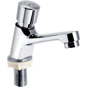 Time Delay Faucet,Public Ktchen Bathroom Chrome Plated Self Closing Water Saving Time Delay Basin Sink Tap Faucet,Suitable for Home Kitchen, Bathroom, Hotel use
