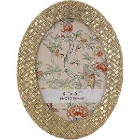 4x6 Gold Boho Vintage Picture Frame, Victorian Antique Picture Frames, Retro Ornate Photo Frames for Tabletop Wall Hanging, Gifts Idea