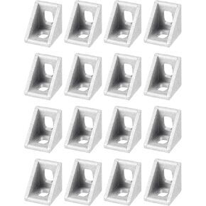uxcell 16Pcs Inside Corner Bracket Gusset, 20x20x17mm 2020 Angle Connectors for 2020 Series Aluminum Extrusion Profile Silver