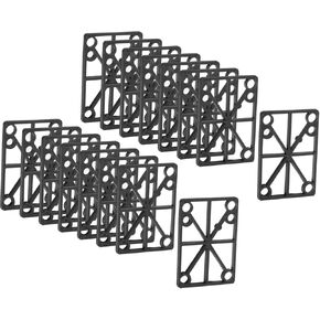 PATIKIL 1/8" Skateboard Riser Pads, 16 Pcs PP Skateboard Shock Pads Angled Wedge Soft Shock Pad for Skateboard Truck, Black