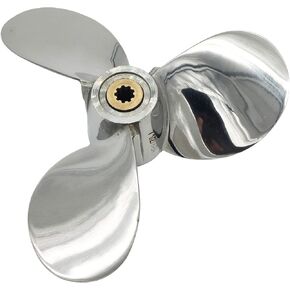 3 Blade 7 1/2x8 4hp 5hp 6hp 4A 4M 5M 5C F4 F6L F6S F5A F6C Stainless Steel Propeller 9 Tooth SS Prop for Yamaha Outboard Motor Engine 7.5x8