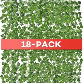 18 Pack 126 Feet Vines,Fake Vines,Ivy Vines,Fake Leaves,Fake Ivy,Ivy,Ivy Garland for Bedroom,Wall Decor,Wedding Party