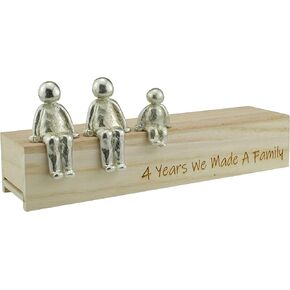 4th Anniversary Idea - 4 Years We Made A Family Metal Ornament - Choose Your Family Combination (1 Child)