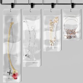 4 Size Clear Hanging Bags, Resealable Bag, Self-Sealing Bag with Hang Hole for Packaging Necklaces, Earrings, Jewelry, 3 x 4 Inch, 3 x 6 Inch, 3 x 8 Inch, 3 x 12 Inch (400 Pieces)