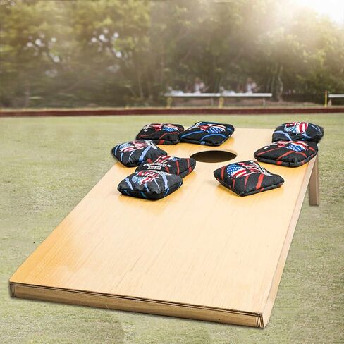 Cornhole Bags, Weather Resistant Dual Sided Slick and Stick Corn Hole Bean Bags Set of 8 for Toss Game with Carry Bag in Saudi Arabia