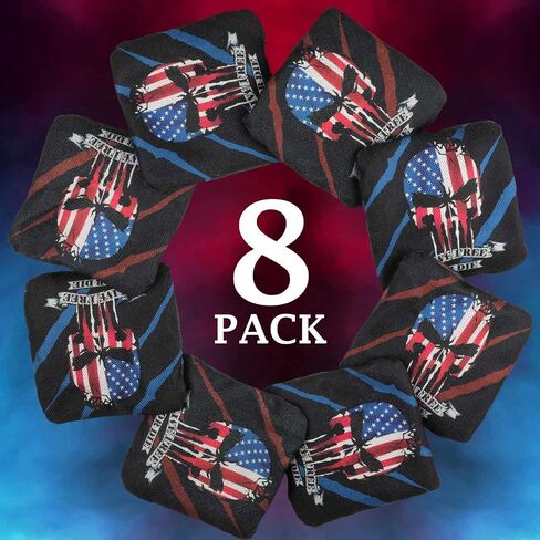 Cornhole Bags, Weather Resistant Dual Sided Slick and Stick Corn Hole Bean Bags Set of 8 for Toss Game with Carry Bag in Saudi Arabia