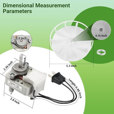 S99080166 BP28 محرك مروحة تهوية الحمام من PANDEELS - S97012051 97012038B 70CFM محرك تهوية الحمام مناسب لـ B-roan Nu-Tone 655، 657، 658، 679-120V 3000RPM 1.4 AMPS 120V 60HZ 4.0 Sones in Kuwait