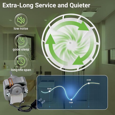 S99080166 BP28 محرك مروحة تهوية الحمام من PANDEELS - S97012051 97012038B 70CFM محرك تهوية الحمام مناسب لـ B-roan Nu-Tone 655، 657، 658، 679-120V 3000RPM 1.4 AMPS 120V 60HZ 4.0 Sones in Kuwait