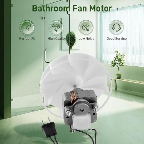 S99080166 BP28 محرك مروحة تهوية الحمام من PANDEELS - S97012051 97012038B 70CFM محرك تهوية الحمام مناسب لـ B-roan Nu-Tone 655، 657، 658، 679-120V 3000RPM 1.4 AMPS 120V 60HZ 4.0 Sones in Kuwait
