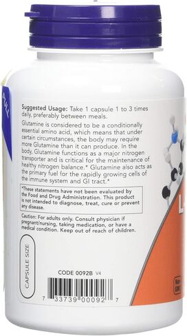 Now Foods Glutamine 500mg Capsules, 120 CT in Saudi Arabia