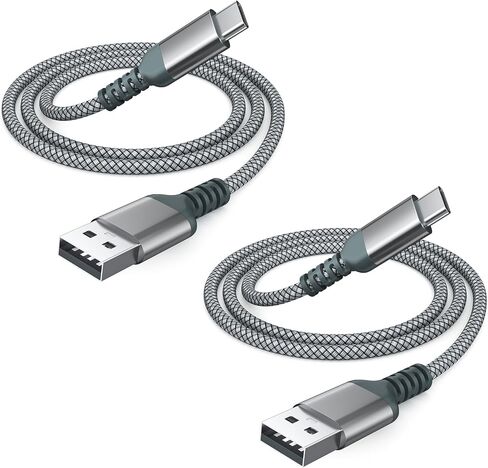كابل شاحن USB C [قطعتان/4 أقدام]، كابل شحن سريع من النوع C، كابل USB A إلى USB C مجدول من النايلون لأجهزة iPhone 15/15 Pro وMacBook وiPad وGalaxy وأجهزة أخرى من النوع C. in Kuwait
