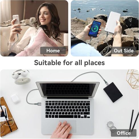 كابل شاحن USB C [قطعتان/4 أقدام]، كابل شحن سريع من النوع C، كابل USB A إلى USB C مجدول من النايلون لأجهزة iPhone 15/15 Pro وMacBook وiPad وGalaxy وأجهزة أخرى من النوع C. in Kuwait