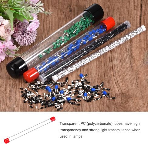 Plastic Pipe Rigid Polycarbonate Round Tube Clear(with Black Protective Case), [for Lighting, Models, Water Plumbing] - 0.2x0.2"(4x5mm), 12"(300mm) Length/Transparent / 2 Pcs in Saudi Arabia