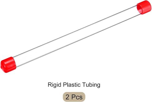 Plastic Pipe Rigid Polycarbonate Round Tube Clear(with Black Protective Case), [for Lighting, Models, Water Plumbing] - 0.2x0.2"(4x5mm), 12"(300mm) Length/Transparent / 2 Pcs in Saudi Arabia