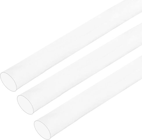 MECCANIXITY PTFE Heat Shrink Tubing 4 to 1 Ratio, Cable Sleeving 9.5mm x 2m Shrink Wrap Tubing Waterproof Sealed(Clear, Pack of 3) in Saudi Arabia