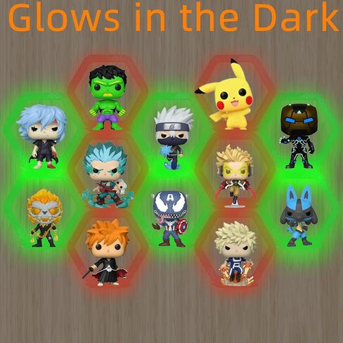 4 PCS Riser Display Shelf(Glows in the Dark) for Funko Pop Figures,Fluorescent at night,wall Floating Shelves Display Ledge,Funko POP Figures Display Stand,Floating Wall Shelves for Funko POP Figures in Saudi Arabia