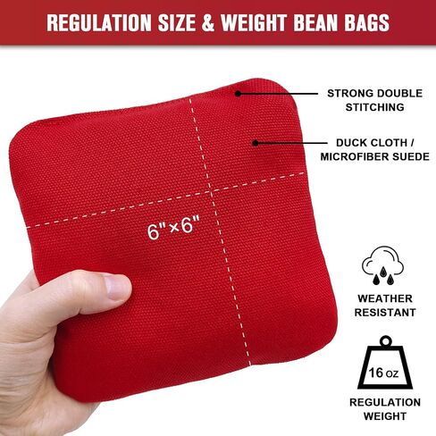 JIMTERRY Professional Cornhole Bags Set of 8 Dual Sided Corn Holes Bags Double Sided Regulation Slick and Stick Corn Hole Bean Bags for Pro Corn Hole Game in Saudi Arabia