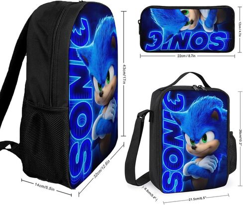 Cartoon Boys Backpack | Kids Navy School Backpack Pencil Case Lunch Bag | Game Merchandise in Saudi Arabia