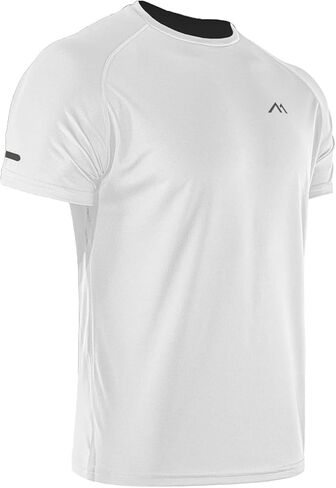Men's Lightweight Workout Short Sleeve T-Shirts, Men's Workout Shirts Moisture Wicking Tee Tops with Reflective Strip in Saudi Arabia