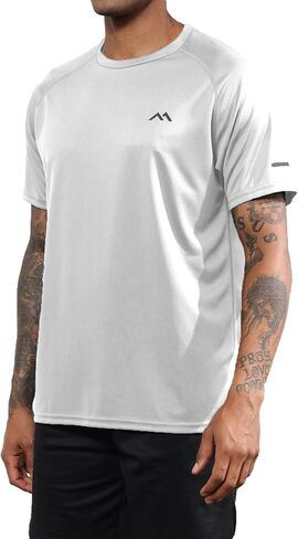 Men's Lightweight Workout Short Sleeve T-Shirts, Men's Workout Shirts Moisture Wicking Tee Tops with Reflective Strip in Saudi Arabia