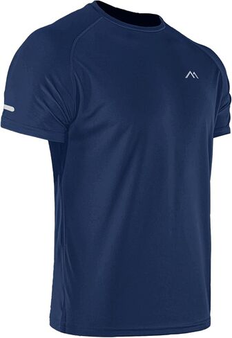 Men's Lightweight Workout Short Sleeve T-Shirts, Men's Workout Shirts Moisture Wicking Tee Tops with Reflective Strip in Saudi Arabia