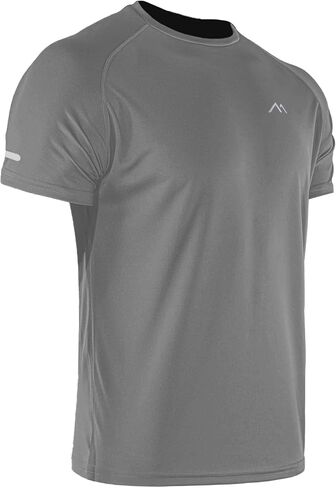 Men's Lightweight Workout Short Sleeve T-Shirts, Men's Workout Shirts Moisture Wicking Tee Tops with Reflective Strip in Saudi Arabia