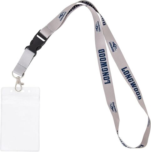 Desert Cactus Longwood University Lanyard Lancers Car Keys College ID Badge Holder Keychain Detachable Breakaway Snap Buckle (w/Pouch Gray) in Saudi Arabia