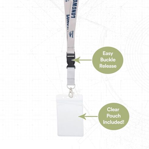 Desert Cactus Longwood University Lanyard Lancers Car Keys College ID Badge Holder Keychain Detachable Breakaway Snap Buckle (w/Pouch Gray) in Saudi Arabia