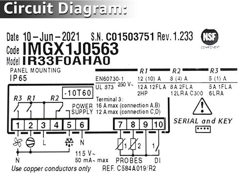 IR33F0AHA0 17819471 جهاز التحكم في درجة الحرارة بالترموستات مع 2 مجسات استشعار درجة الحرارة ل Atosa True Migali Avantco in Kuwait