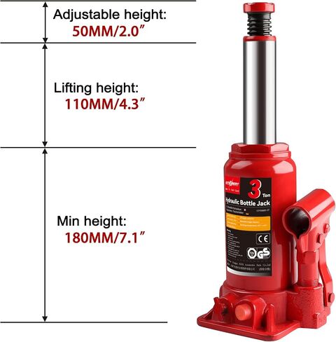 5 Ton 10,000lb Hydraulic Bottle Jack with Jack Pad for Car Pickup Truck RV Auto Repair Carrying Storage Case Box in Saudi Arabia