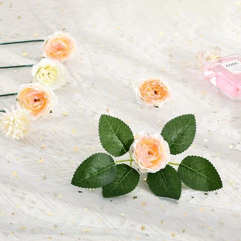 Artificial Flowers Combo Box Set, Silk Flowers Fake Roses with Stems for Wedding Bouquets Centerpieces/Cake Decor/Home Tables Decorations/Flower Strips in Saudi Arabia