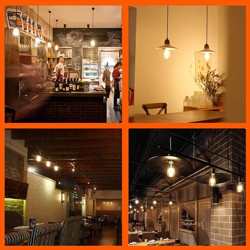 Edison Bulbs Led Lights 60W Equivalent, 6Watt Dimmable Warm White 2700K Amber Glass, Vintage Light Bulb with E26 Base, ST64 Antique LED Filament Bulbs, 600LM, UL listed, 6 Pack Teardrop Top Lamp in Saudi Arabia