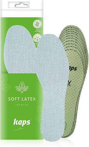 KAPS Soft Latex Adult Unisex Cut to Size Cut to Fit Shoe Insoles Inserts, Comfortable Perforated Latex and Cotton Prevent Odour and Absorb Moisture in Saudi Arabia