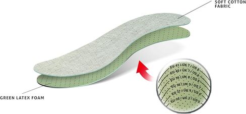 KAPS Soft Latex Adult Unisex Cut to Size Cut to Fit Shoe Insoles Inserts, Comfortable Perforated Latex and Cotton Prevent Odour and Absorb Moisture in Saudi Arabia