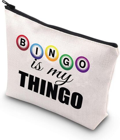 BDPWSS Funny Bingo Gifts Bingo Makeup Bag Bingo Player Gift Bingo Is My Thingo For Bingo Gambler Gift Bingo Lover Gift (My Thingo) in Kuwait