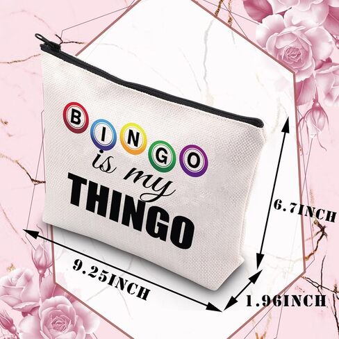 BDPWSS Funny Bingo Gifts Bingo Makeup Bag Bingo Player Gift Bingo Is My Thingo For Bingo Gambler Gift Bingo Lover Gift (My Thingo) in Kuwait