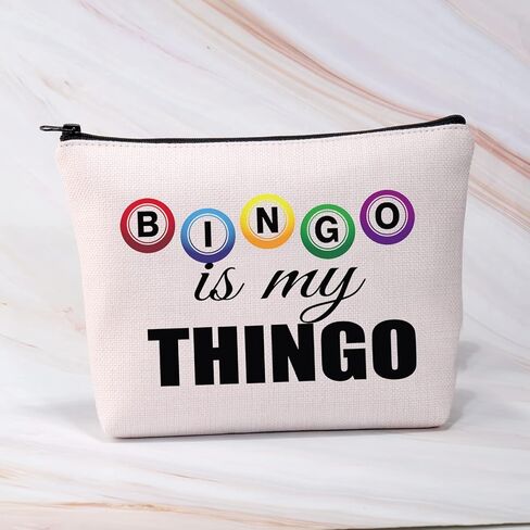 BDPWSS Funny Bingo Gifts Bingo Makeup Bag Bingo Player Gift Bingo Is My Thingo For Bingo Gambler Gift Bingo Lover Gift (My Thingo) in Kuwait