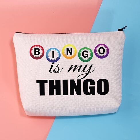 BDPWSS Funny Bingo Gifts Bingo Makeup Bag Bingo Player Gift Bingo Is My Thingo For Bingo Gambler Gift Bingo Lover Gift (My Thingo) in Kuwait