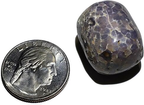 1pc Grape Agate Aka Purple Botryoidal Chalcedony 21mm - 24mm Rare High Grade Hand Polished Tumbled Natural Healing Crystal Gemstone An Amazing New Find from Indonesia in Saudi Arabia