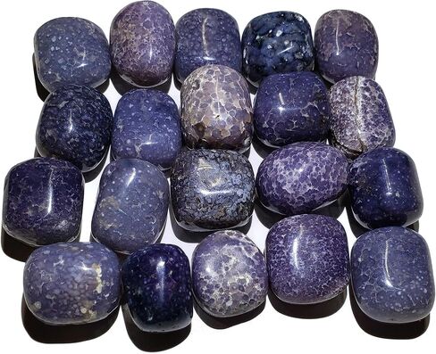 1pc Grape Agate Aka Purple Botryoidal Chalcedony 21mm - 24mm Rare High Grade Hand Polished Tumbled Natural Healing Crystal Gemstone An Amazing New Find from Indonesia in Saudi Arabia
