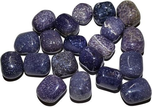 1pc Grape Agate Aka Purple Botryoidal Chalcedony 21mm - 24mm Rare High Grade Hand Polished Tumbled Natural Healing Crystal Gemstone An Amazing New Find from Indonesia in Saudi Arabia