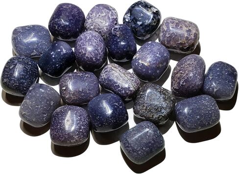 1pc Grape Agate Aka Purple Botryoidal Chalcedony 21mm - 24mm Rare High Grade Hand Polished Tumbled Natural Healing Crystal Gemstone An Amazing New Find from Indonesia in Saudi Arabia