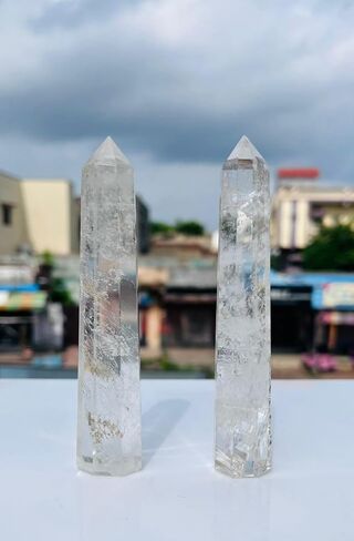 مجموعة مكونة من 3 قطع من نقاط كريستال الجمشت، وعصا الجمشت، وبرج كريستال جمشت كبير، ومسلة جمشت، وعصا جمشت الأحلام، ونقاط كريستال in Kuwait