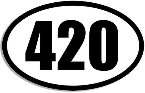BW Oval 420 Sticker (funny pot weed marijuana vinyl decal (3 x 5 inch) in Saudi Arabia