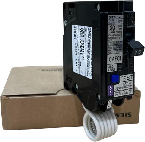 Siemens QA115AFC 15-Amp Single Pole 120-volt Plug-On Combination AFCI Breaker, Black (Pack of 10) in Saudi Arabia
