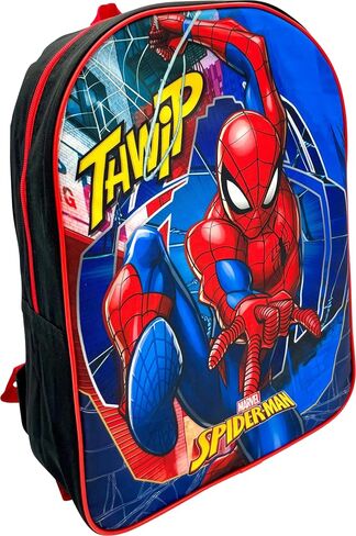 حقيبة ظهر مدرسية مرخصة للأطفال من Ruz Spider-Man مقاس 15 بوصة (أزرق-أحمر) in Saudi Arabia