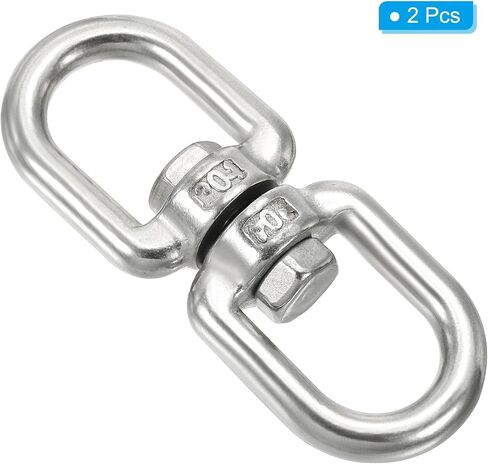 PATIKIL Double Ended Swivel Eye Hook M4 Working Load 133kg/293lbs, 2Pcs 304 Stainless Steel Eye to Eye Swivel Shackle Ring Connector for Marine Mooring Hanging in Saudi Arabia